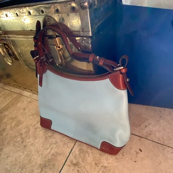 Dooney & Bourke Sky Blue and Tan Shoulder Bag - Picture 4 of 4